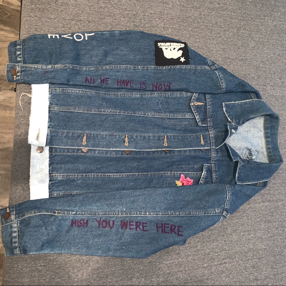 Custom hand painted denim jacket